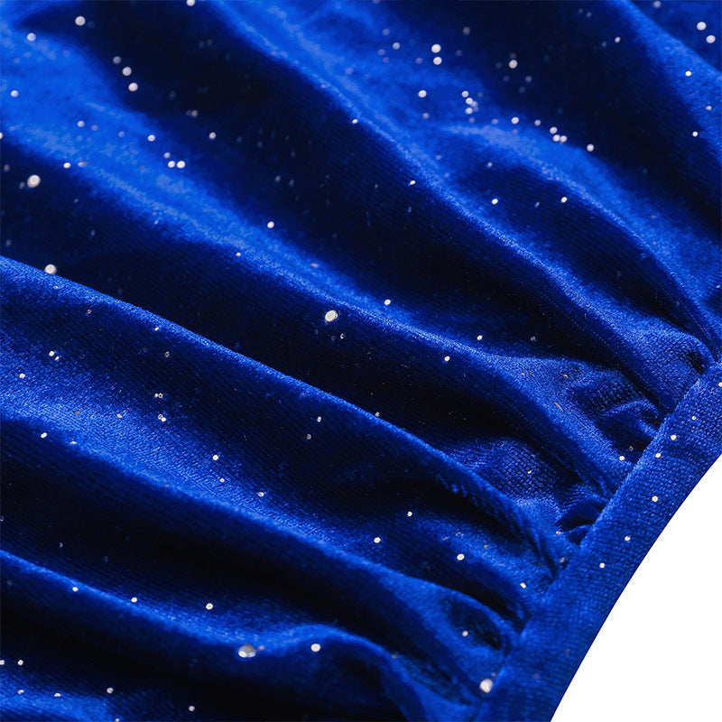 Slit Mini Skirt Pleated Socialite Dress Little Black Dress